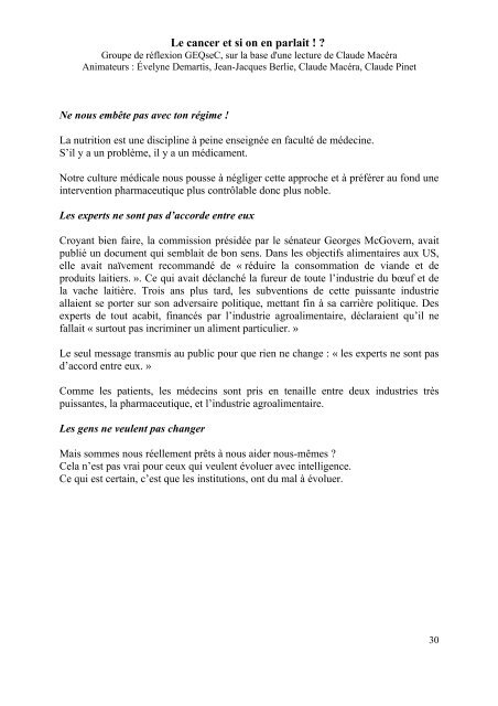 ANTICANCER - GEQC Groupe d'Experts Qualité CNAM