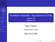 Pushdown Automata - Hampden-Sydney College