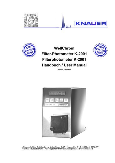 WellChrom Filter-Photometer K-2001 Filterphotometer K-2001 ...