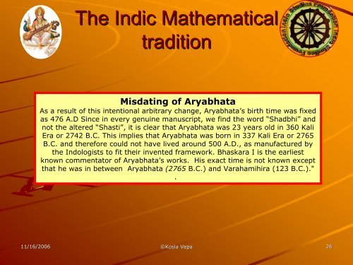 The Indic Mathematical tradition - Indic Studies Foundation