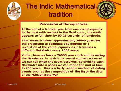 The Indic Mathematical tradition - Indic Studies Foundation