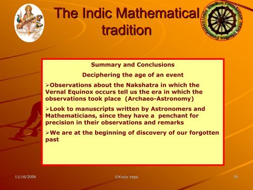 The Indic Mathematical tradition - Indic Studies Foundation