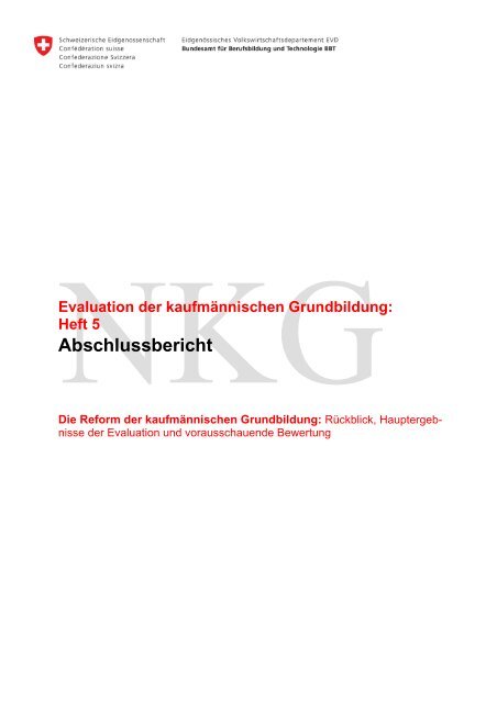 Evaluation der kaufmÃ¤nnischen Grundbildung - Neue ...