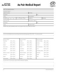 Au Pair Medical Report - ONLY 4 ME Au-Pair Agency