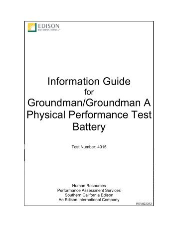 Groundman Physical Performance (Test 4015) - Edison International