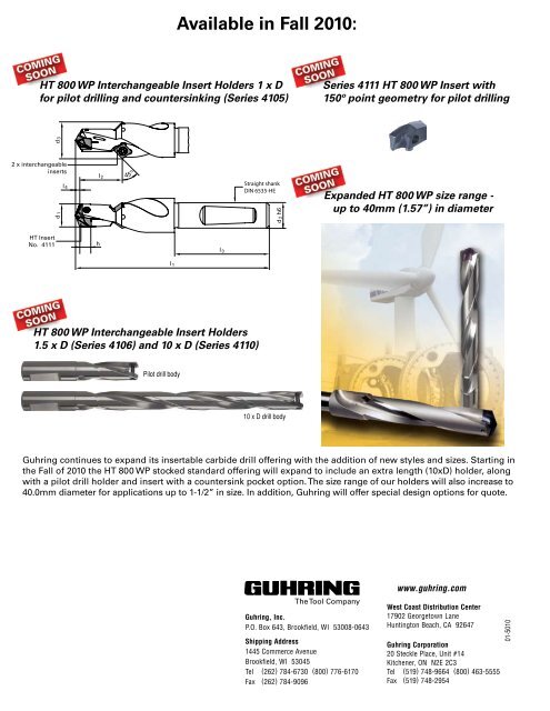 HT 800 WP Interchangeable Insert Drills