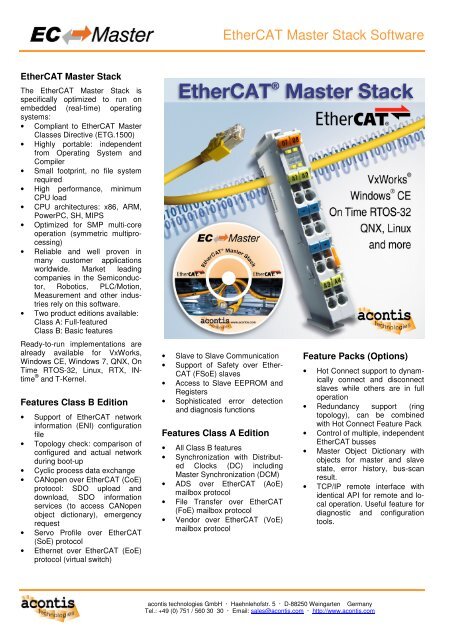 Ethercat Master Software – Ethercat Master – ZRPIV