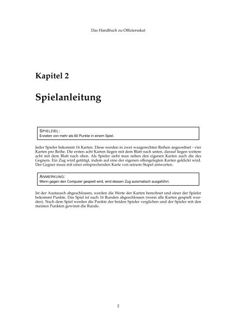 Das Handbuch zu Offiziersskat - KDE Documentation