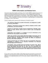 FERPA Information and Release Form - Trinity Washington University