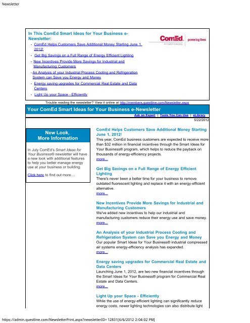 Your ComEd Smart Ideas for Your Business e-Newsletter New Look ...
