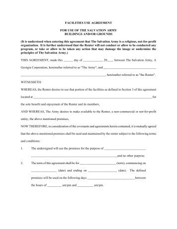 Facility Use Agreement