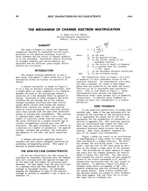 the mechanism of channel electron multiplication - IEEE Xplore