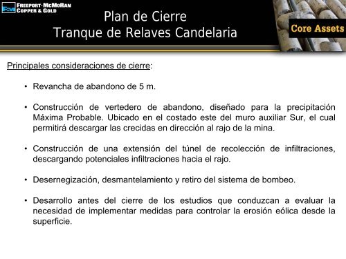 Plan de Cierre Candelaria - IIMCh