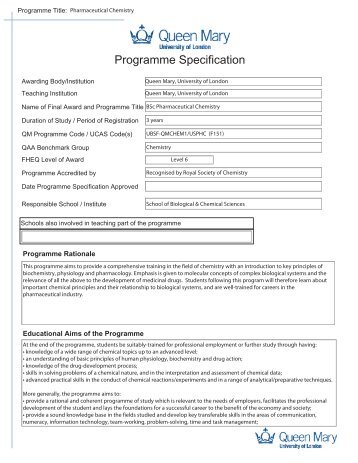 Programme Specification - Queen Mary, University of London