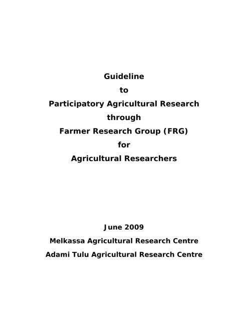 (FRG) for Agricultural Researchers - JICA