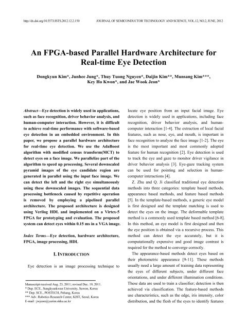 An FPGA-based Parallel Hardware Architecture for Real-time ... - JSTS