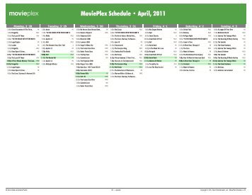 MoviePlex Schedule - April, 2011 - Starz