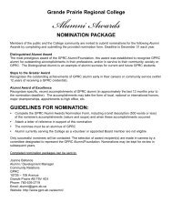 Nomination Package for Alumni Awards - Grande Prairie Regional ...