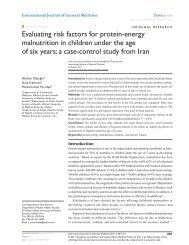 Evaluating risk factors for protein-energy malnutrition in children ...