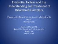 Existential Factors and Problem Gambling Treatment - The National ...