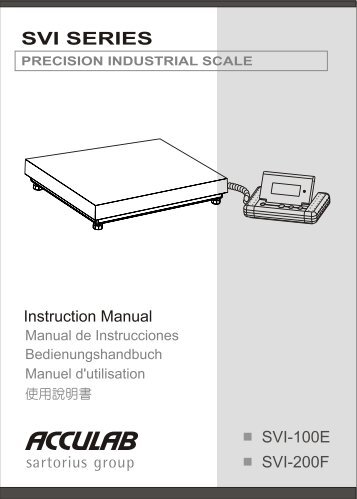 Acculab SVI Manual 100E 200F