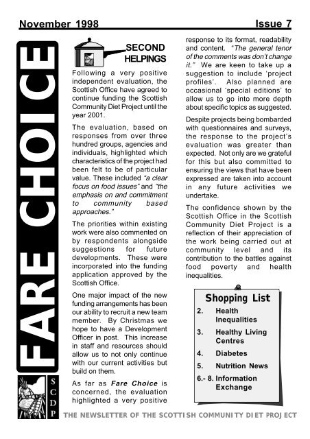 Fare Choice Issue 7 - Community Food and Health