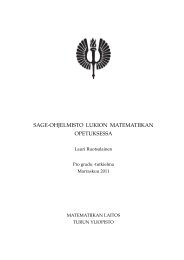 SAGE-OHJELMISTO LUKION MATEMATIIKAN OPETUKSESSA