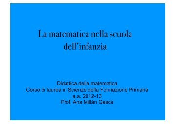 La matematica nella scuola dell'infanzia