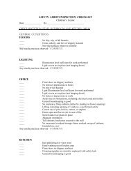 Children's Center Safety Inspection Form - General