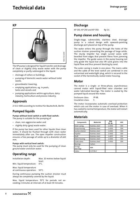 Technical data - Industrial Water Equipment Ltd