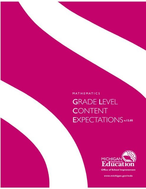 Grade Level Content Expectations - State of Michigan