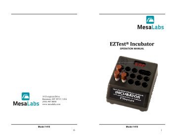 1410 Incubator Manual - Mesa Labs