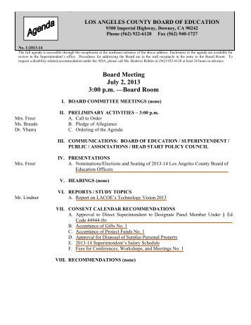 No. 1 (7-2-13) agenda - Los Angeles County Office of Education