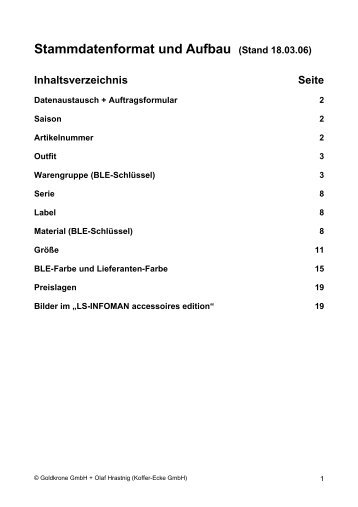 Stammdatenformat und Aufbau (Stand  18.03.06) - Landau Software ...