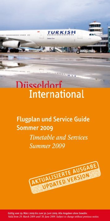 Timetable and Services Summer 2009 - Flughafen Düsseldorf ...