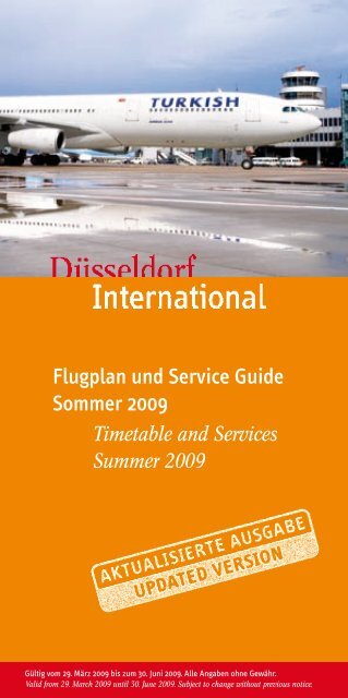 Timetable And Services Summer 09 Flughafen Dusseldorf