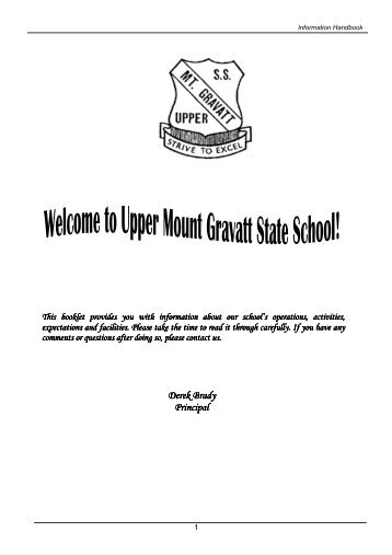Information Handbook.pdf - Upper Mount Gravatt State School