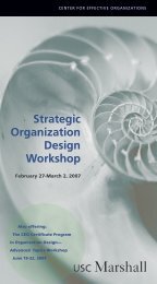 Strategic Organization Design Workshop - Center for Effective ...