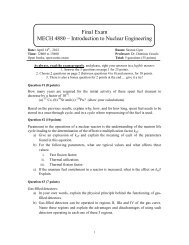 Final Exam MECH 4880 â Introduction to Nuclear Engineering