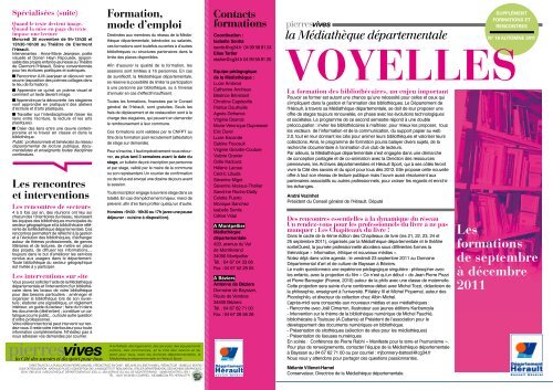 Voyelles Formations - pierresvives - Conseil GÃ©nÃ©ral de l'HÃ©rault