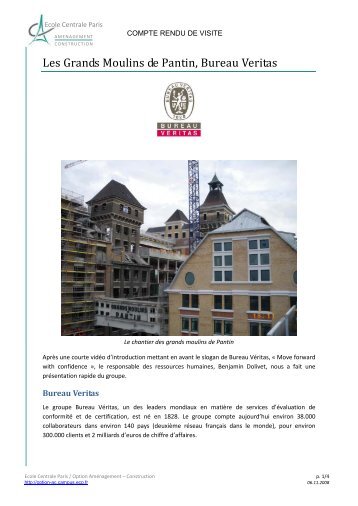 Visite Grands Moulin de Pantin - Bureau Veritas - Site de l'Option et ...