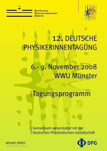 9. November 2008 WWU MÃ¼nster Tagungsprogramm - Deutsche ...