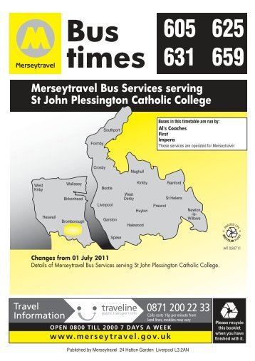 Bus routes serving St John Plessington Catholic High ... - Merseytravel