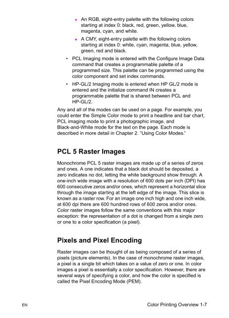 PCL 5 Color Technical Reference Manual - Business Support ...