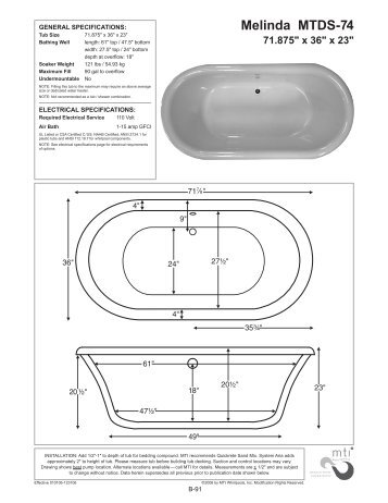 Melinda MTDS-74 71.875" x 36" - Designer Plumbing