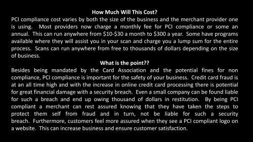 What Exactly Is PCI Compliance and How Much Will It Cost Me?