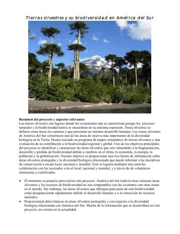 Más información del proyecto de áreas silvestres y biodiversidad