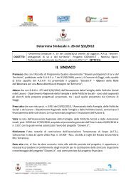 Determina Sindacale n. 26 del 5/11/2012 - Comune di Giardini Naxos