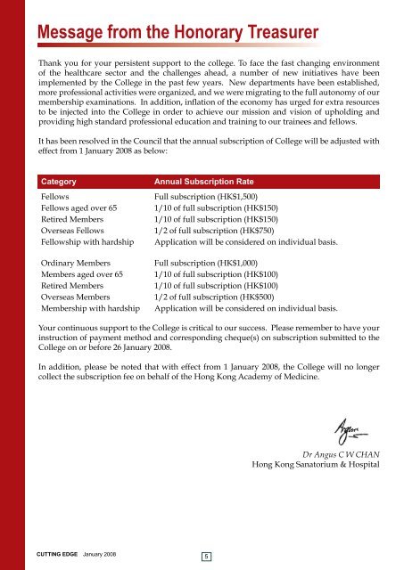 CUTTING EDGE January 2008 - The College of Surgeons of Hong ...