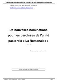 De nouvelles nominations pour les paroisses de l'unitÃ© pastorale ...